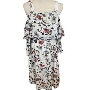 Blu Pepper Floral Dress with Cold Shoulder Sleeves